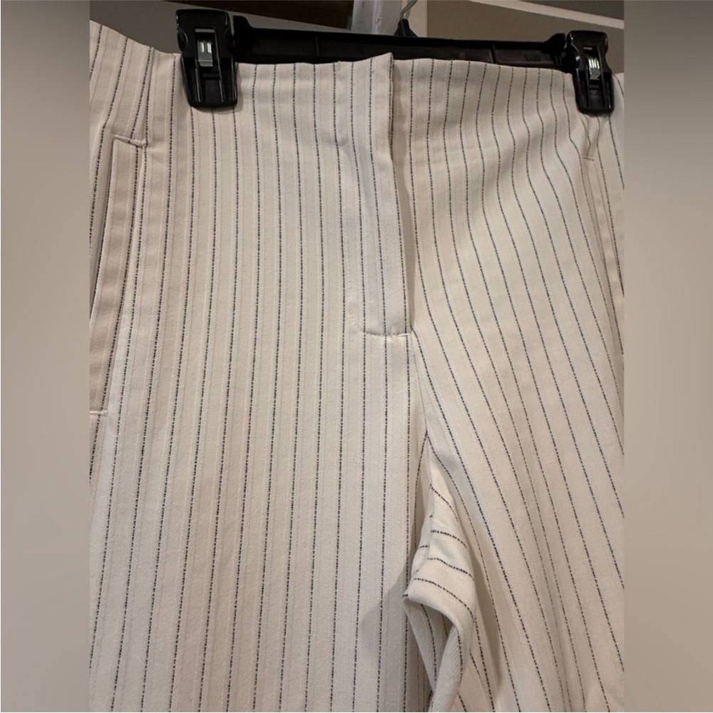 Chic Cream Striped Women's Pants
